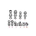 【Hottest Trends】Custom cartoon Family Members Car Sticker Decal Stick Car styling car decoration. 