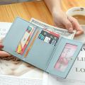 Short Wallet Student Three-Fold Wallet Small Wallets Card Holder Mini Purse for Girls. 