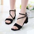 Girls Sandals Children High Heel Princess Shoes Medium and Large Kids Shoes Girls Small Heel Flowers Dancing Shoes2023Summer New. 