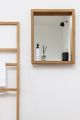 bathroom mirror, mirror with Pine frame and shelf. 