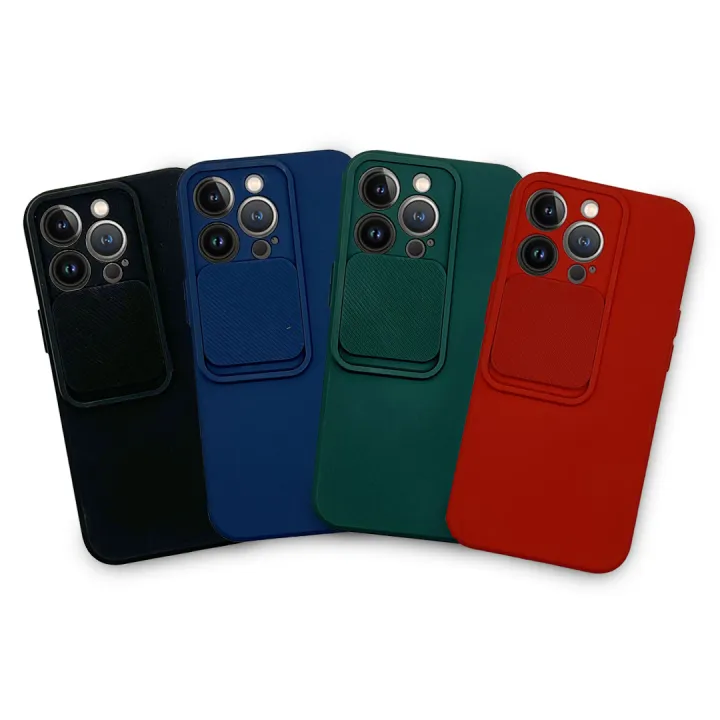 Slide Camera Lens Protection Phone Case For iPhone 14 Pro Max Hard Silicone Shock Proof Back Cover