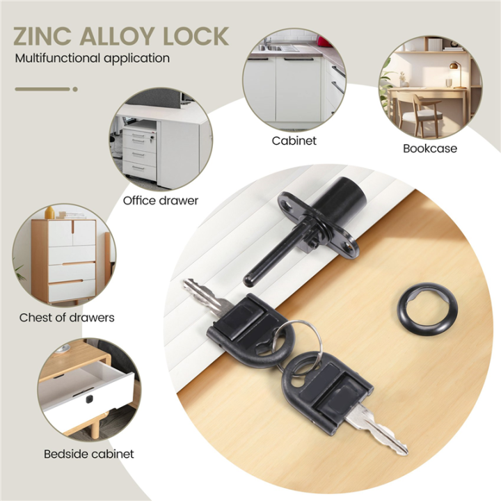Zinc%20Alloy%20Drawer%20Cupboard%20Locker%20Cam%20Lock%20with%20Keys,%20Black%20-%20Image%207
