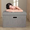 Cloth Storage Box Covered Clothes Storage Box Clothes Storage Box Household Foldable Cotton and Linen Storage Box. 