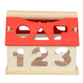 Multi-Colored Wooden Number and Shape Sorting Blocks Toy. 