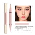 Matte Pearl White Highlighter Pen Double-headed 3D Contouring Make Up Stick Face Multifunctional Lying Silkworm Brighten Pencil. 