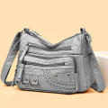 6 Colors Washed Soft Leather Ladies Crossbody Bag  And Flat Texture Pu Leather Spring Crossbody Bags Mom'S Shoulder Bag for Ipad Sunglasses Rechargeable   Wallet Cosmetics. 