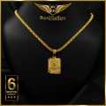 Gold Plated Bismark Chain with Box Ancor Pendant. 