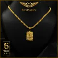 Gold Plated Bismark Chain with Box Ancor Pendant. 