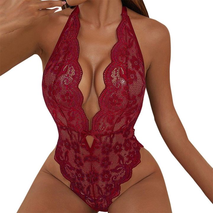 Comfortable Womens Underwear Nightwear Floral Pattern Lace Ladies Lingerie COD