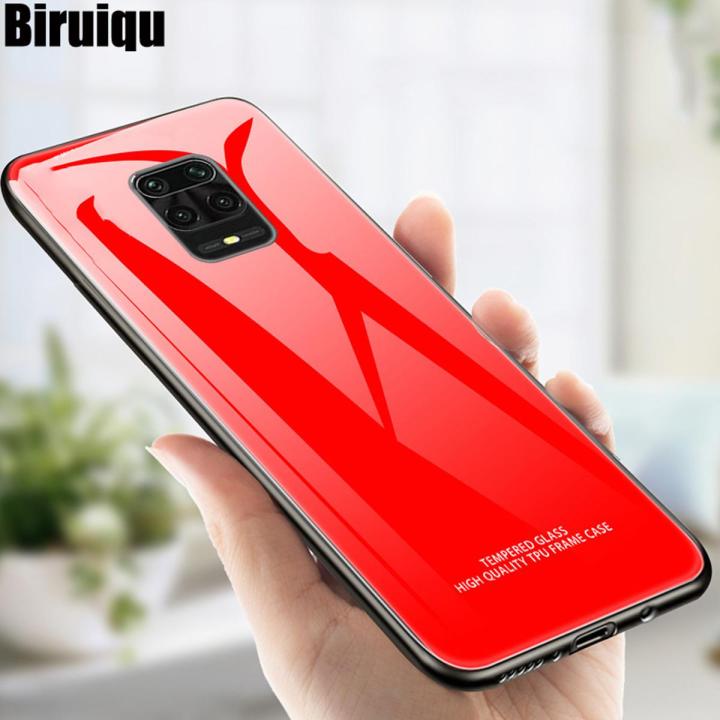 Biruiqu For Redmi Note 9S Note Pro Max Shockproof Tempered Glass