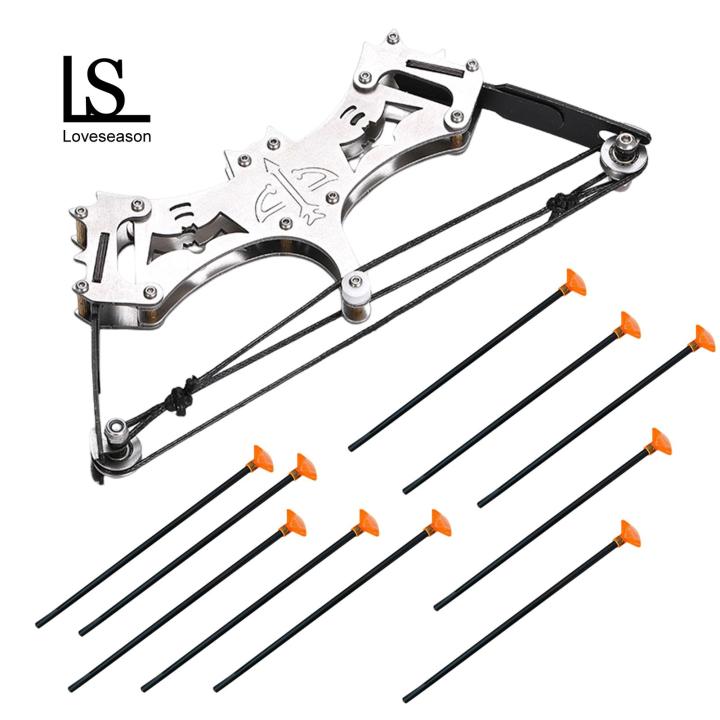 Office Desk Archery Kit Mini Archery Bow Set for Hunting Target Practice Stainless Steel with Safe Suction Cup Arrow Game Right Hand Compound Bow for Precision Engineered Mini Bow