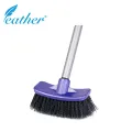 CURVED BATHROOM CLEANING BRUSH WITH 120CM PLASTIC COATED METAL HANDLE  - FEATHER BRAND. 