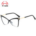 European and American Fashion Cat Eye Color Frame Ladies Glasses New Trend Plain Glasses Anti Blue-Ray Glasses Frame. 
