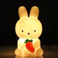 Love Carrot Ornament Battery Powered Silicone Bunny Bedroom Home Decor Atmosphere Breastfeeding  Light Table Light Nightlight Rabbit Desk Lamp. 