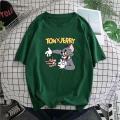 Cat And MouseTT-shirt Men's Tom Jerry Cartoon Cartoon Short Sleeve Cotton Youth Student Couple Summer Wear. 