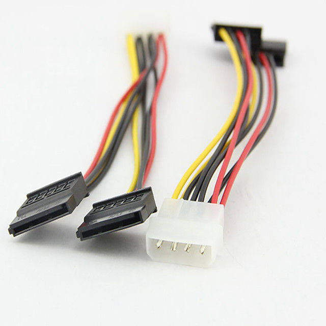 Lap Adapter New 4pin Ide Molex To 2serial Ata Sata Y Splitter Hard Drive Power Supply Cable Computer Cable 20j27