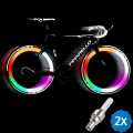 2Pcs 5 Colors RGB LED Bike Valve Cap Light Flash Tyre Tire Wheel Stem Rim Neon Lights Lamp for Bicycle Motorcycle Night Cycling. 