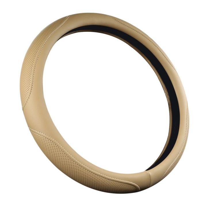 Leather%20Steering%20Wheel%20Cover%20Universal%20Fit%20Soft%20Breathable%20Steering%20Wheel%20Wrap%20(Beige)%20-%20Image%203