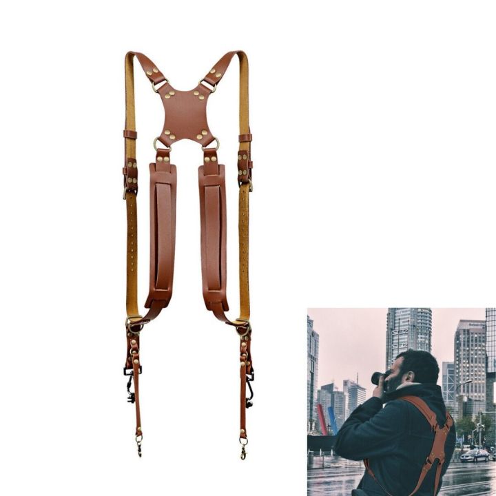 High%20Quality%20Leather%20Camera%20Accessories%20Dual%20Harness%20Two%20Cameras%20Shoulder%20Leather%20Strap%20Double%20Shoulder%20Straps%20Criss%20Cross%20Cameras%20-%20Image%203