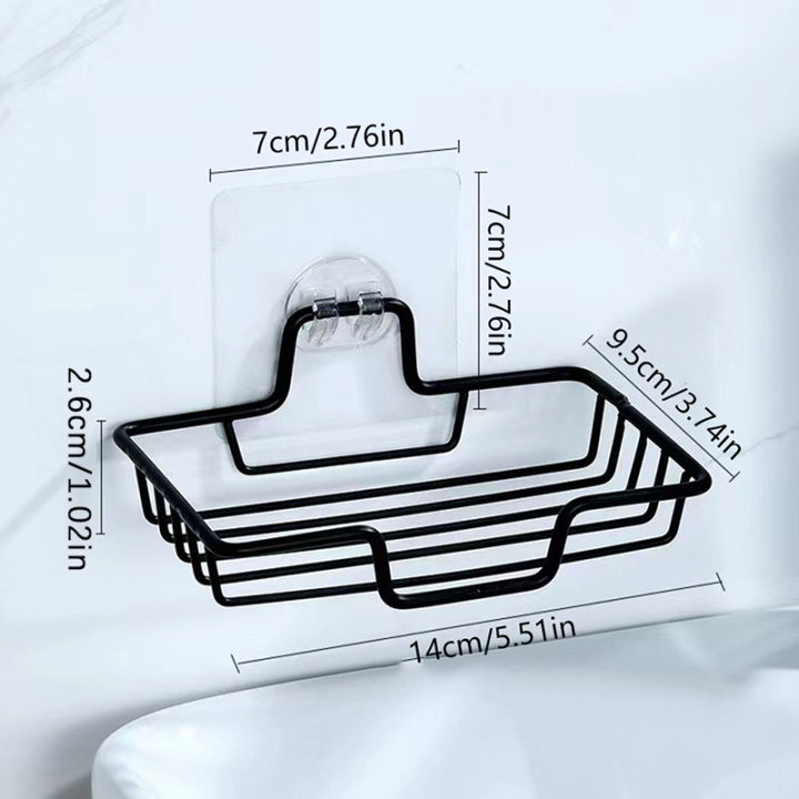 High Quality Soap Rack Wall Mounted Soap Holder Stainless Steel Soap Sponge Dish Bathroom Accessories Soap Dishes Self Adhesive