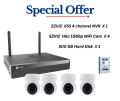 One X5S Wireless NVR with HDMI & VGA Outputs + Four H6c  Pan & Tilt Smart Home Cameras + One 500 GB Hard disk - Wifi Camera Packages - CCTV - Free Installation !!!. 