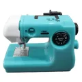 【Exclusive Limited Edition】 Portable Sewing Machine Plastics Pink/Blue/Red Home Sewing Accessories Household Crafting Mini Electric Sewing Machine C-Please note that it is only a mini toy!!!.