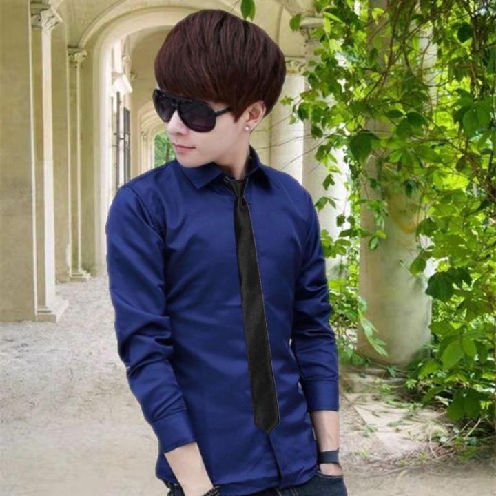 2023Spring%20and%20Summer%20Youth%20Tie%20Shirt%20Men's%20Long-Sleeved%20Korean%20Style%20Trendy%20College%20Style%20Student%20Class%20Clothes%20School%20Uniform%20Shirt%20-%20Image%202