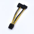 10cm Dual 4-Pin Ide Molex To Cpu 8 Pin Power Supply Adapter Cable. 