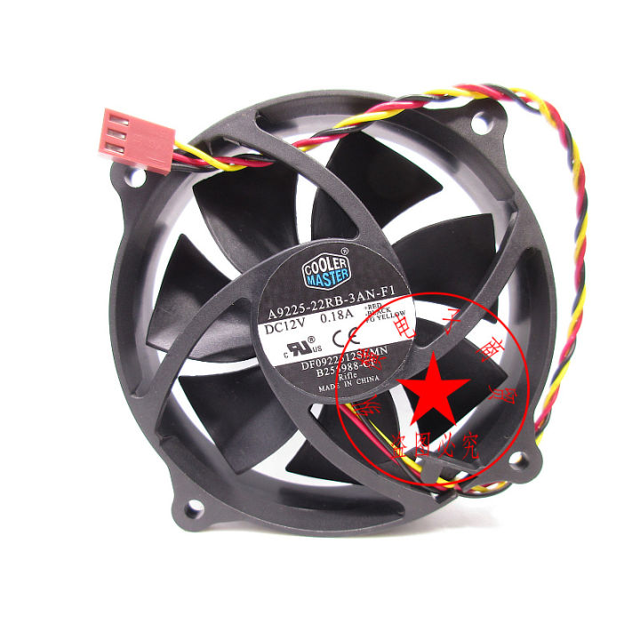 Circular Computer Fans Computer case CPU cooling fan A9225-22RB-3AN-F1 9cm 12V 0.18A 3-wire ...