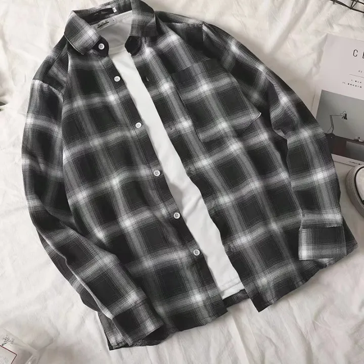 Yfashion%20Men%20Cotton%20Plaid%20Printing%20Shirt%20Fashionable%20Simple%20Large%20Size%20Casual%20Loose%20T-shirt%20Long%20Sleeves%20Cardigan%20Tops%20-%20Image%208