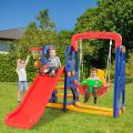 Kids 4 in 1 with Basketball Swing Portic Climbing Slide Play Area for Indoor and Outdoor, Suitable for Children 3-8 Years |ikitchz. 