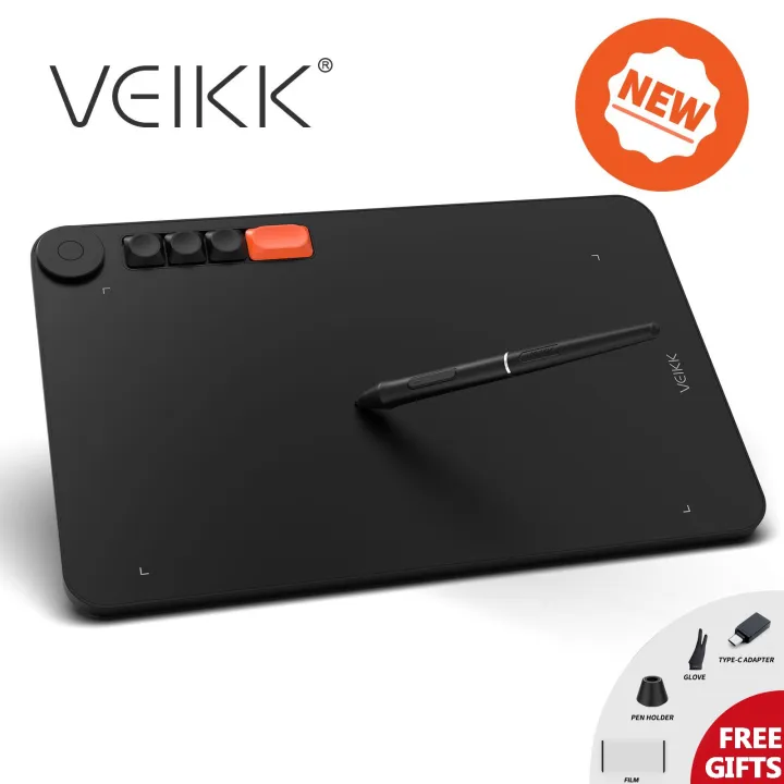New!! VEIKK Voila L 10 x 6 Inch Graphics Drawing Tablet Drawing Pad for Digital Art With 8192 Levels 290 PPS Passive Pen Writing Pad For Online Teaching Pen Tablet With 1 Quick Dial And 4 Hotkeys