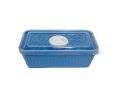 1 Piece Marble Blue color Plastic Food Container with Transparent lid (RECTANGULAR SMALL) Kitchen Grain Spicy Curry Lunch Box. 