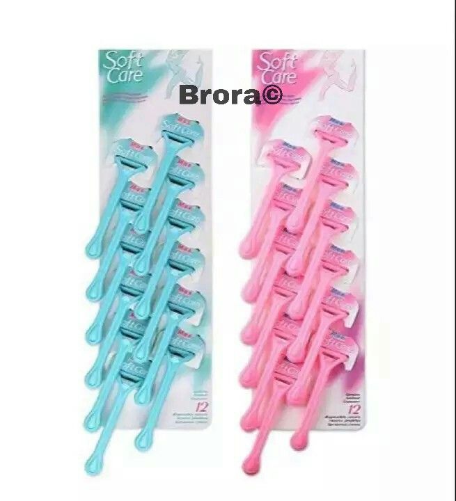 Women Razor Hair Removing Twin Blade Stainless Steel - Pack of 12