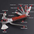 14 in 1 Multi Functional Multi tool Stainless Steel and Wooden Claw Hammer and Axe. 