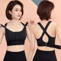 Women Sports Bras Tights Crop Top Yoga Vest Front Zipper Plus Size Adjustable Strap Shockproof Gym Fitness Athletic Brassiere. 