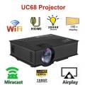 UNIC UC68 Wifi Ready Projector, multimedia Home Theatre 1800 lumens led projector with Full HD 1080p Support Miracast Airplay B. 