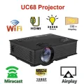 UNIC UC68 Wifi Ready Projector, multimedia Home Theatre 1800 lumens led projector with Full HD 1080p Support Miracast Airplay B. 