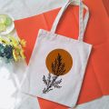 READY STOCK Aesthetic Art Canvas Tote Bag Aesthetic Line Drawing Plant Print Storage Bags Student Tote Bags. 