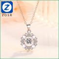 【ZOSR】45CM Short Necklace Pendent Round Heart Silver Embellished With Crystals From Swarovski Wedding Party Jewelry -WH154. 