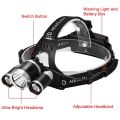 1-5PCS LED Headlamp 4-Mode Waterproof Headlight USB Rechargeable 18650 Head Torch for Camping Hunting. 