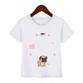 Funny t shirt for girls boys cool pug roller skating animal print tshirt camisetas kawaii kids clothes dog lover T-shirt boys. 