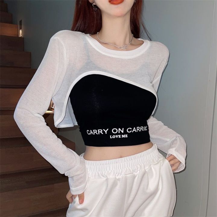 Sweet%20Hot%20Girl%20Internet%20Celebrity%20Irregular%20Sun%20Protective%20Blouse%20Camisole%20Set%20Summer%20jazz%20Top%20Jazz%20Dance%20Two-Piece%20Suit%20-%20Image%207
