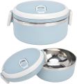 Round Insulated Lunch Box Stainless Steel Double Layer Plastic Lunch Box. 
