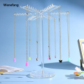 Wenefang Sales promotion Hanging Hooks Jewelry Holder Lightweight Acrylic Necklace Organizer Anti-Slip Base Transparent Jewelry Stand for Jewelry. 
