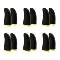 18-Pin Carbon Fiber Finger Sleeves for PUBG Mobile Games Contact Screen Finger Sleeves Black & Yellow(12 Pcs). 