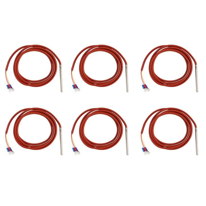 ICQURBT 6X PT100 RTD Temperature Sensor 6mmx80mm Class B 2M Silicone ...