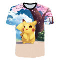Pokemon Pikachu Mewtwo 3D Summer Fashion Cartoon T-shirt Anime Pokémon Hip-Hop Casual Children Short Sleeves Boys And Girls. 