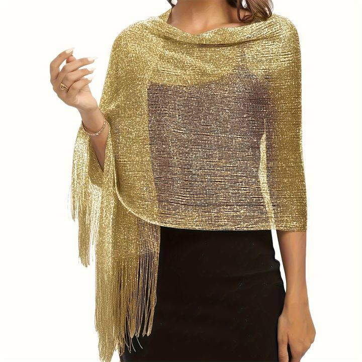 Fashion%20Bright%20Silk%20Sunscreen%20Shawl%20Hijab%20Gold%20Silver%20Shiny%20Scarves%20For%20Women%20Lace%20Tassel%20Party%20Evening%20Dress%20Scarf%20-%20Image%202