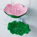 Rack Soap Layer For Water Box Flower Solid Punching Rack Drain Bathroom Soap Draining Soap Soap Draining Double Dish(Red). 